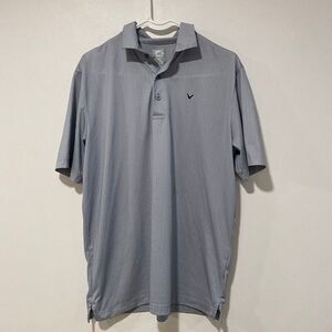 Callaway Golf Polo Shirt Opti-Dri Blue Checkered Mens Size M